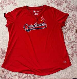 St. Louis Cardinals MLB TX3 Cool Women's Red Short Sleeve Shirt Size 3XL